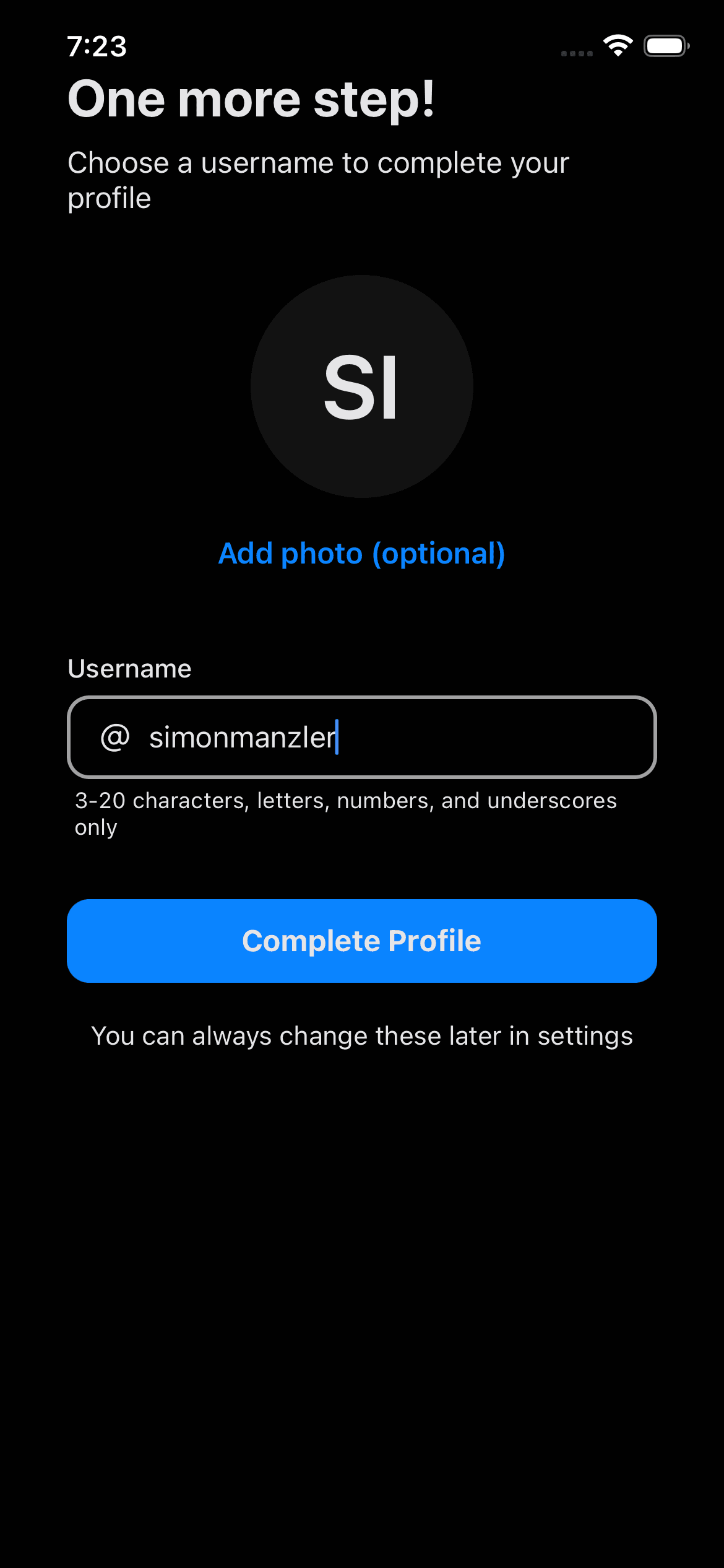 Create Profile