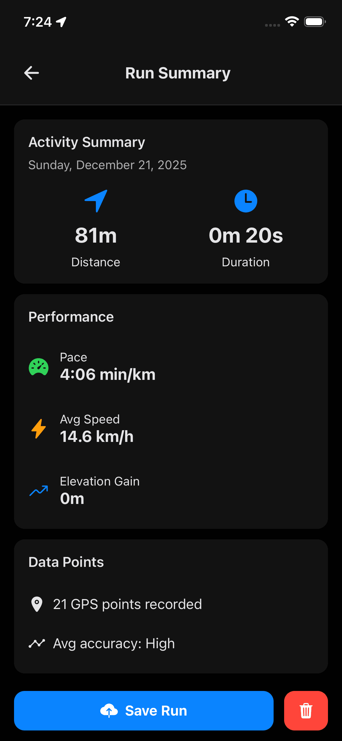 Finished Run