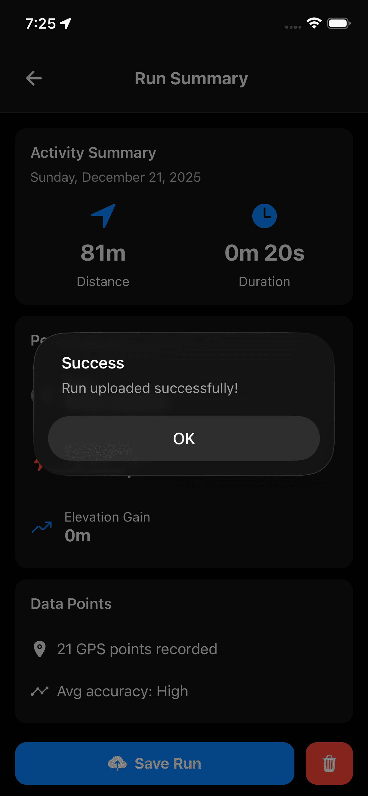 Upload Run