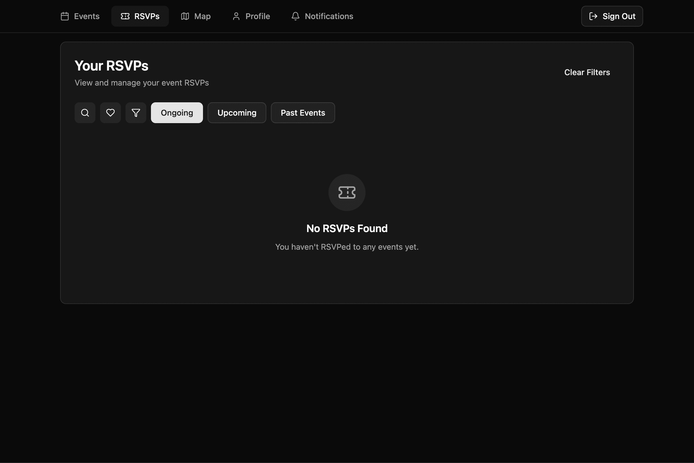 RSVPs Page