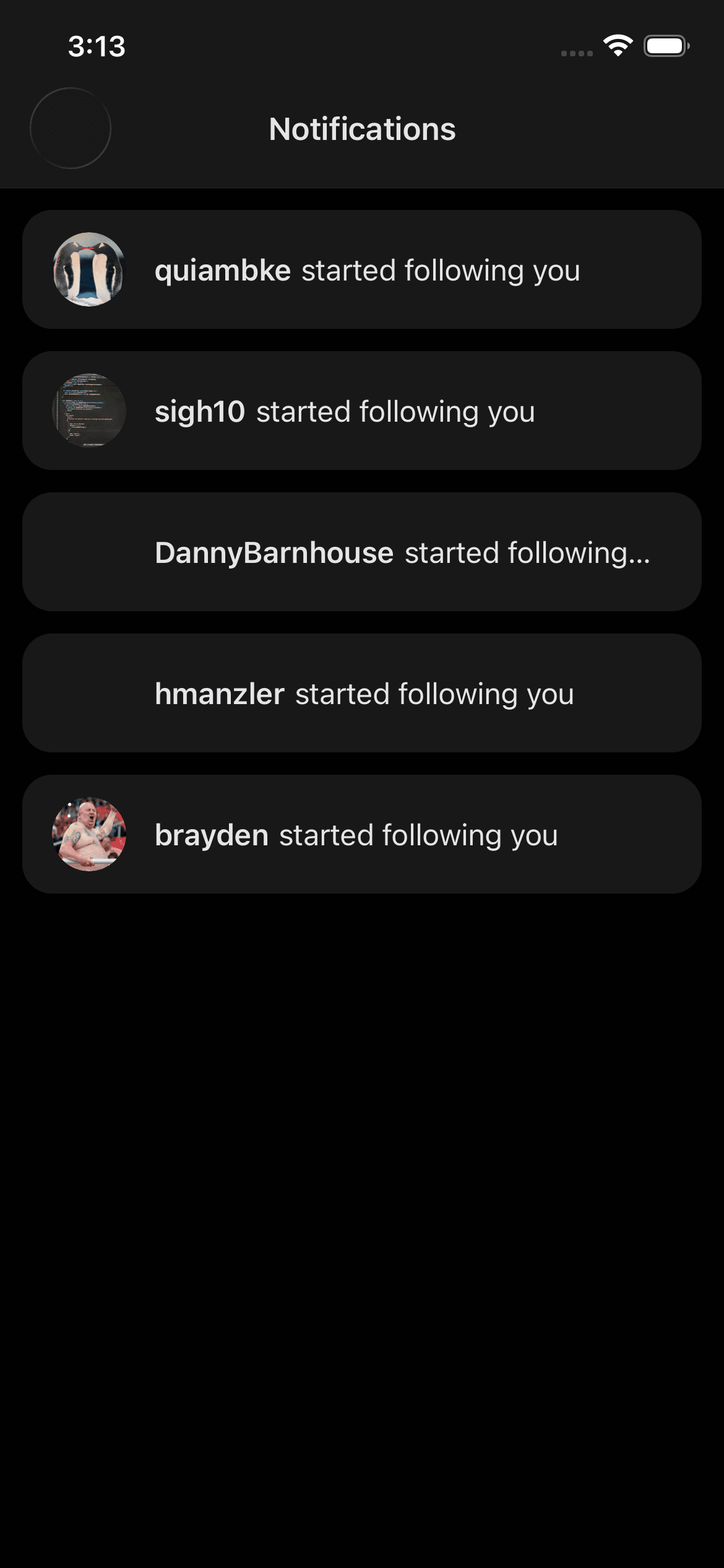 Notifications Page